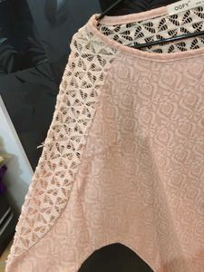 Peach Lace Detail Top