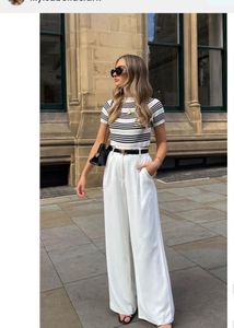 Classic White Pants Wide Leg Straight