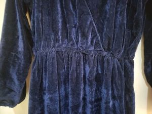 Elegant Blue Velvet Dress