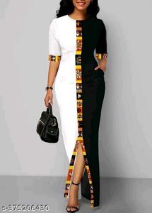 Chic Color Block Maxi Dress