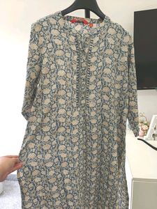 Fusion Mandarin Collar Floral Kurta