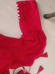 Full Baloon Sleeve Blouse With Button