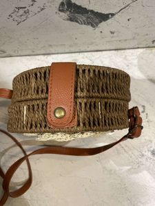 White Flower Cute Jute Bag