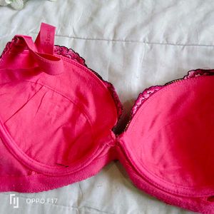 Pink Embroidery Bra