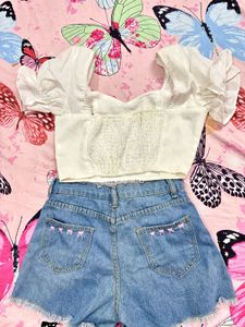 Crop Top+ shorts SET