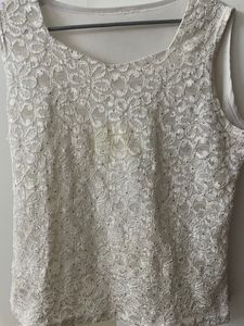 White Embellished Top