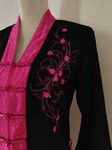 AO Dai In Black and Pink