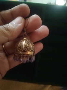 92.5 Silver Filigree Amethyst Jhumkies