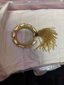 Sparkling Gold Tassel &amp; Iridescent Crystal Bracele