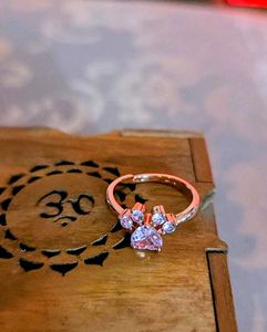 Ring rose-gold plated paw
