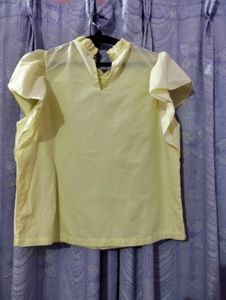 Pretty Yellow Shiffi Embroidery Top