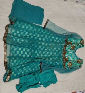 Teal Anarkali Kurta Set