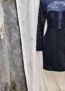 3738. Black Lace Mini Dress