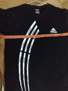 Adidas Black Graphic Tee - Medium