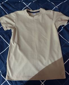 Beige Textured T-Shirt for men