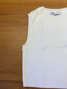 Zara White Knit Top