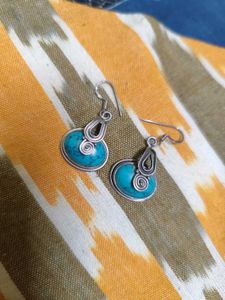 92.5 Pure Silver Turquoise Earrings