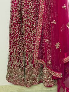 pink Embellished Anarkali (Size L)