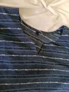 short kurti comfortable Blue Striped Kurta