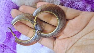 Glossy Marble Hoops + Matching Ankle Bracelet