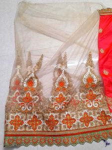 Designerhalf And Half Net Saree.with Blouse