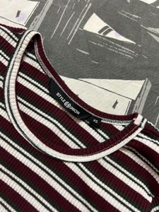 Striped Ribbed Tee