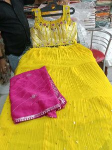Yellow Embellished Lehenga Choli