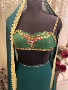 Elegant green fishcut  Lehenga Choli Set