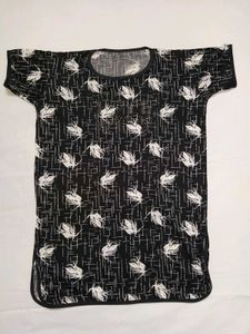 Bohot Chic Oversized Black And White Top