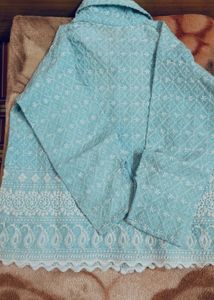 Blue Embroidered Top