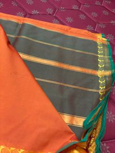 Rust orange Silk Saree
