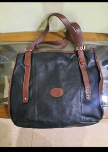 Leather Tote Handbag And Shoulder Beg