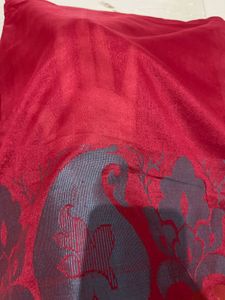 Red Saree with Paisley Border