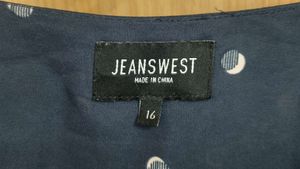 JEANSWEST Navy Blue Polka Dot button Blouse