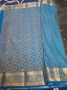 Aqua Blue Silk Saree