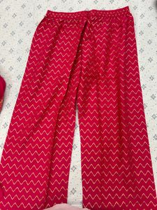 Red Printed Kurta Set