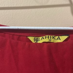 ₹140 Pretty Red Kurta - Size: M