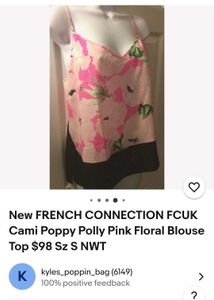 NewFRENCHCONNECTION CamiPoppy Polly Pink FloraTop