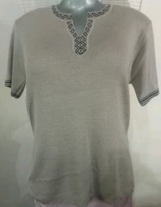 Woven Top, Patterned Neckline, 36" Unused Soft