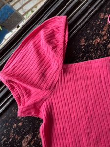 Pink ribbed top