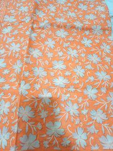🆕️ Beautiful Floral Cotton Saree With Jari Border