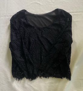 Black Lace Crop Top