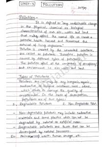 Environment(EVS) Engineering AKTU B.Tech Notes