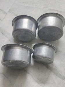 Set Of 4 Aluminium Patilas With Lids