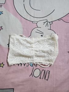 White Lace Bralette With Fancy Back!