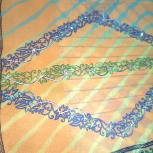 Yellow Orange Georgette Saree