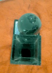 Glass Globe and Cube Desk Organizer