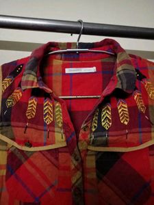 Korean Plaid Embroidered Dress