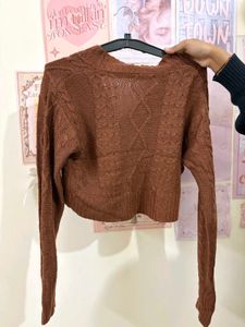 Brown Knit Cardigan