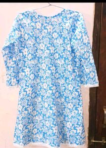 Light Blue Kurta Set.(Kurti+Pants+Duppatta)